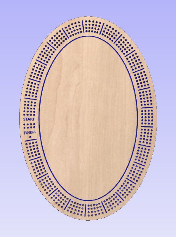 Oval Cribbage Board CNC FILES